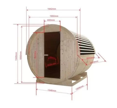 Sauna Finalndeza NYBORG L pentru exterior, 195 x 245 x 195cm
