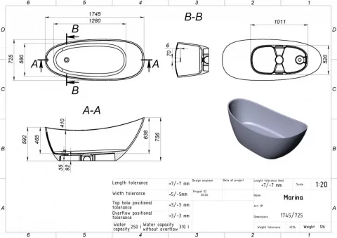 Cada din compozit alba mata Marina