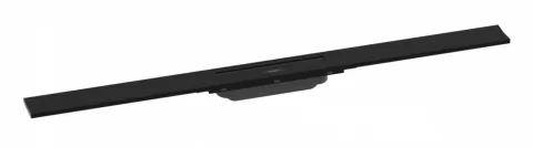 Rigolă liniară de duș cu grătar din inox 900, la nivelul solului, opțiune scurtare, negru mat 