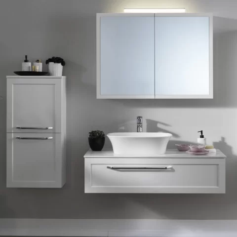 Masca cu blat pentru lavoar, Kolpasan, Blanche, 110 cm, alb