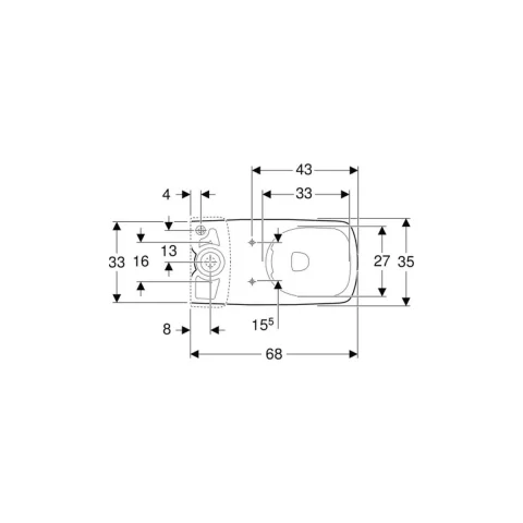 Vas wc Geberit Selnova Square fara pe pardoseala fara margine alb