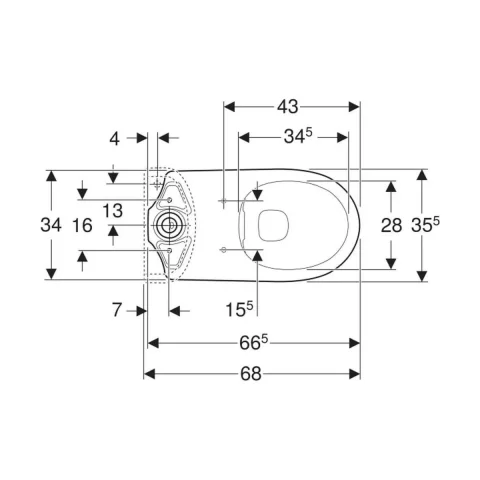 Vas wc Geberit Selnova pe pardoseala, fara margine, alb