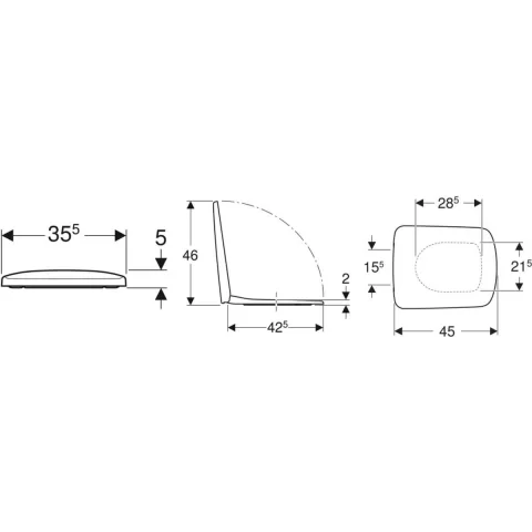Capac wc Geberit Selnova Square SoftClose alb