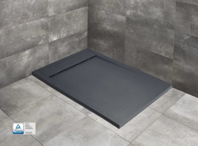 Cadita dus dreptunghiulara Radaway Teos F 100 x 90 x H4 cm, decupabila, antracit