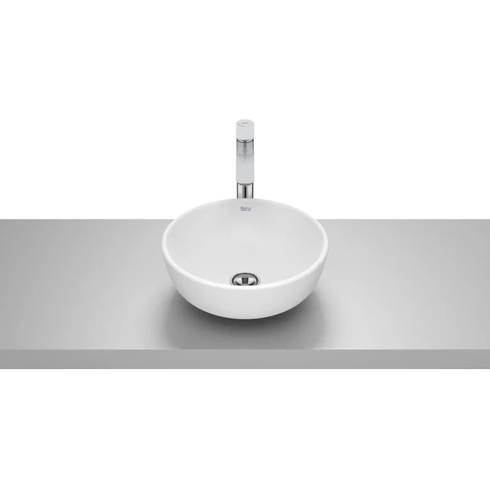 Lavoar baie pe blat rotund, alb mat Roca Optica Ø35 cm