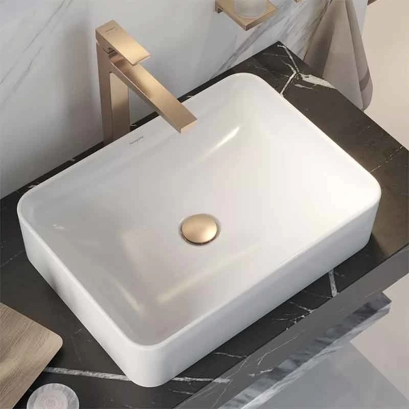 Lavoar pe blat Hansgrohe Xuniva Q, dreptunghiular, 55 x 40 cm, alb