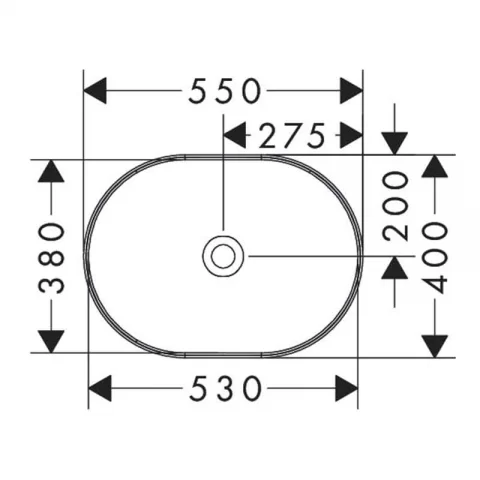 Lavoar pe blat Hansgrohe Xuniva Q, oval, 50 x 40 cm, alb
