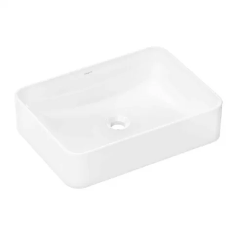 Lavoar pe blat Hansgrohe Xuniva Q, dreptunghiular, 55 x 40 cm, alb