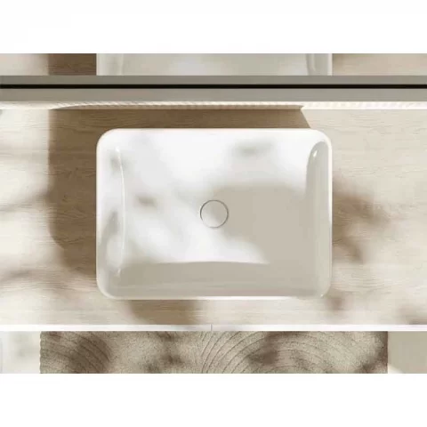 Lavoar pe blat Hansgrohe Xuniva Q, dreptunghiular, 55 x 40 cm, alb