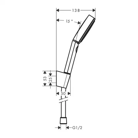 Set para de dus, Hansgrohe, Pulsify Select S, cu suport de para si furtun 1,6 m, crom