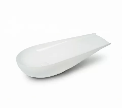 Lavoar ceramic cu forma atipica, alb lucios