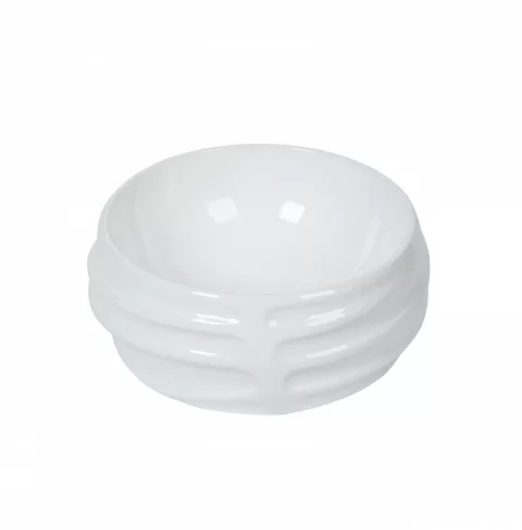 Lavoar ceramic rotund – alb lucios, exterior reliefat modern