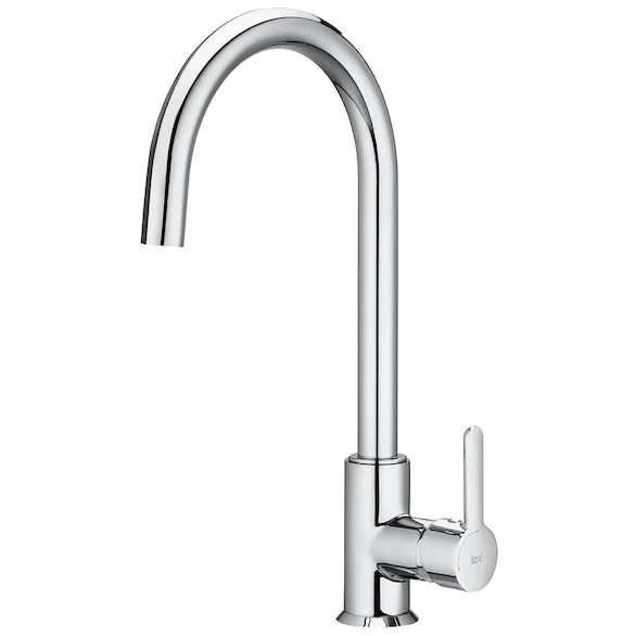 Baterie chiuveta bucatarie monocomanda Roca Mencia Cold Start, crom