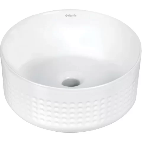 Lavoar Deante Silia Hexa 36x36 cm rotund pe blat alb