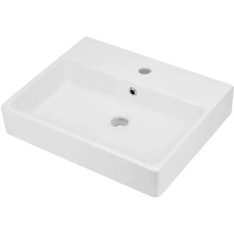 Lavoar Deante Temisto 50x40 cm dreptunghiular montaj pe blat alb 