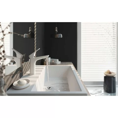 Lavoar Deante Temisto 50x40 cm dreptunghiular montaj pe blat alb 