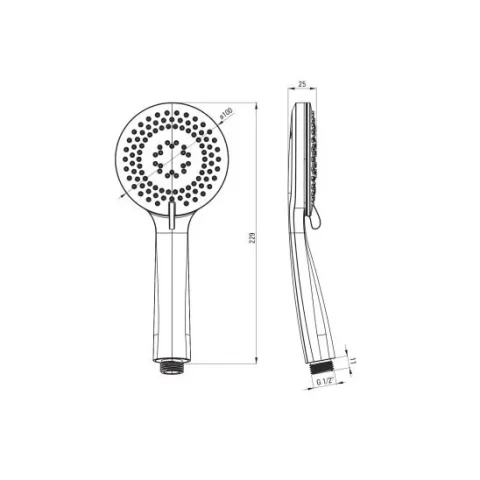 Baterie cada-dus Deante Arnika Freestanding crom 