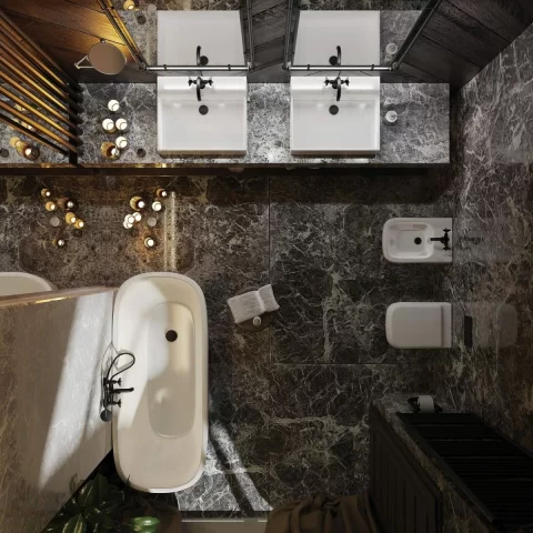 Lavoar Deante Temisto 50x40 cm dreptunghiular montaj pe blat alb 