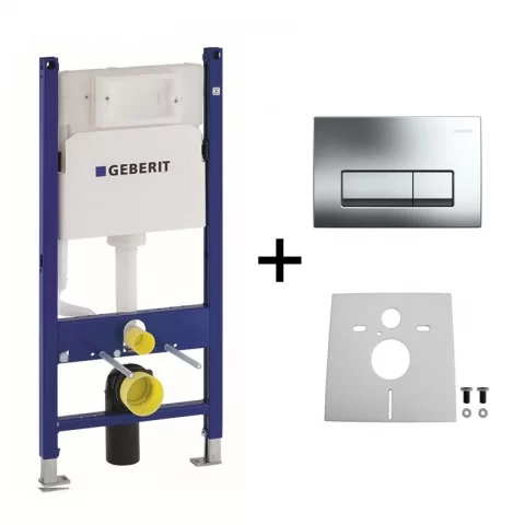 Set PROMO Rezervor cu cadru ingropat Geberit Delta, cu sistem fixare si clapeta crom Delta 51