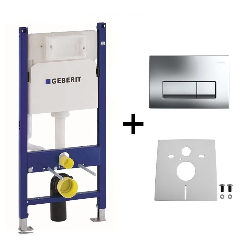 Set PROMO Rezervor cu cadru ingropat Geberit Delta, cu sistem fixare si clapeta crom Delta 51