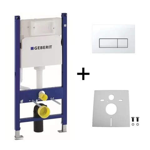 Set PROMO Rezervor cu cadru ingropat Geberit Delta, cu sistem fixare si clapeta alba Delta 51