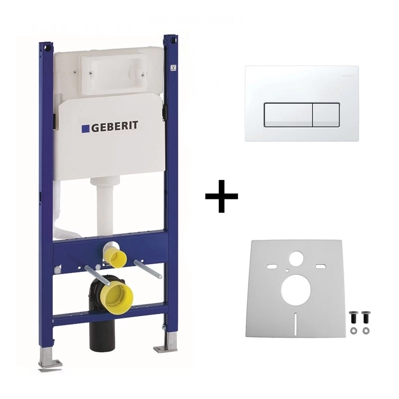 Set PROMO Rezervor cu cadru ingropat Geberit Delta, cu sistem fixare si clapeta alba Delta 51