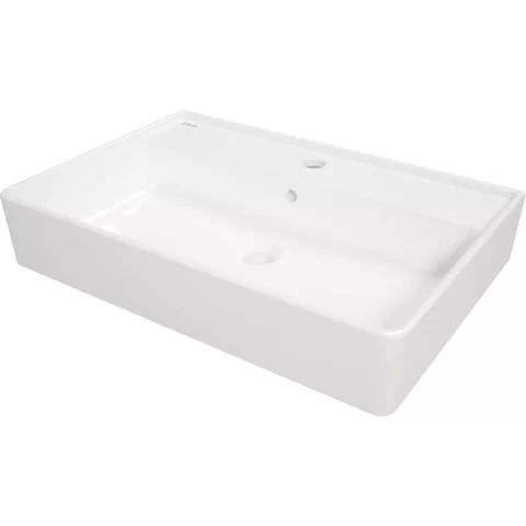 Lavoar Deante Temisto 61x41 cm dreptunghiular pe blat alb 