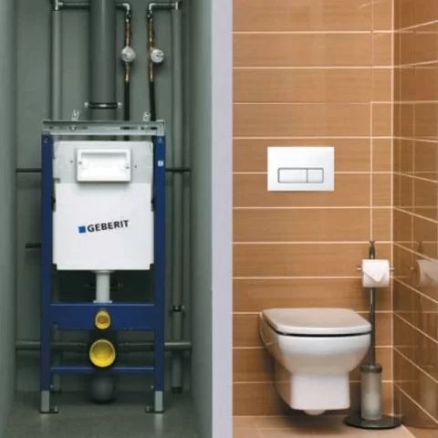 Set PROMO Rezervor cu cadru ingropat Geberit Delta, cu sistem fixare si clapeta crom Delta 51