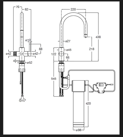 Baterie bucatarie cu functie suplimentara pentru filtrarea apei, Cold Start si Filtru
