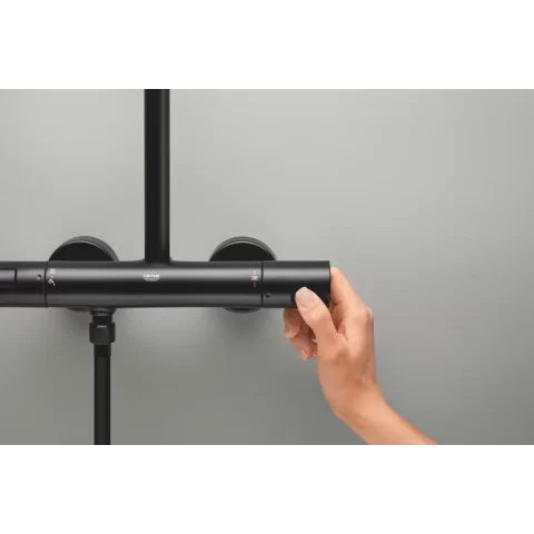 Sistem de dus cu termostat Grohe Vitalio Start System, negru