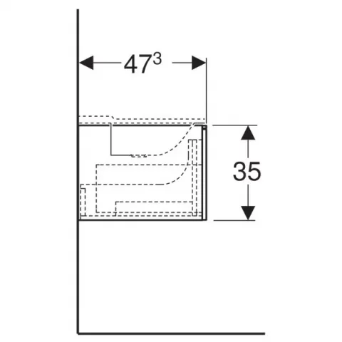 Dulap baza pentru lavoar suspendat Geberit Xeno2 gri 2 sertare 140 cm