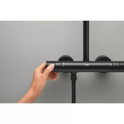 Sistem de dus cu termostat Grohe Vitalio Start System, negru