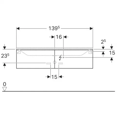 Dulap baza pentru lavoar suspendat Geberit Xeno2 gri 2 sertare 140 cm