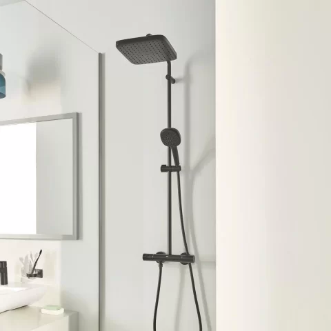 Sistem de dus cu termostat Grohe Vitalio Comfort negru