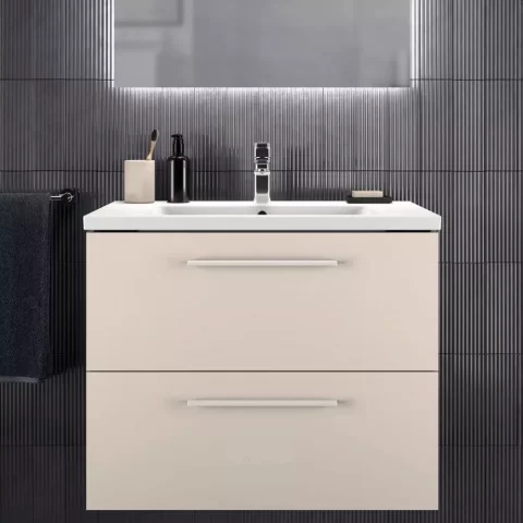 Mobilier baza suspendat Ideal Standard i.life B bej nisipiu mat 2 sertare 80 cm