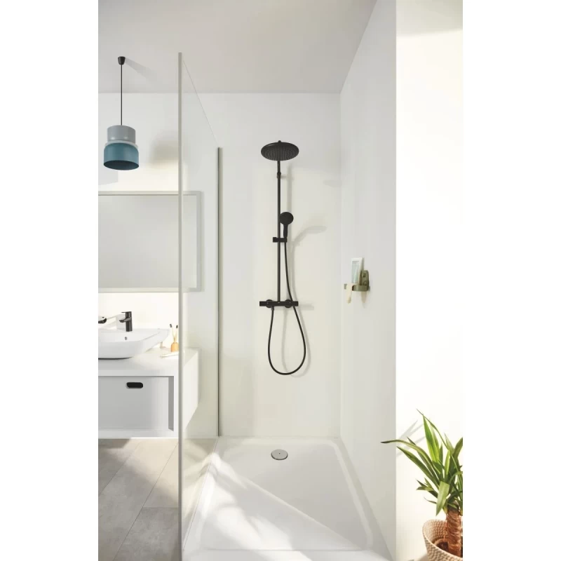 Sistem de dus cu termostat Grohe Vitalio Start System, negru