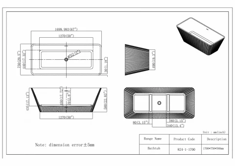 Cada freestanding din acril Sora Line