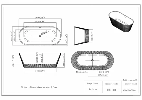 Cada freestanding din acril Taya Line