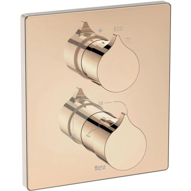 Baterie cada-dus Roca Insignia Rose Gold cu termostat