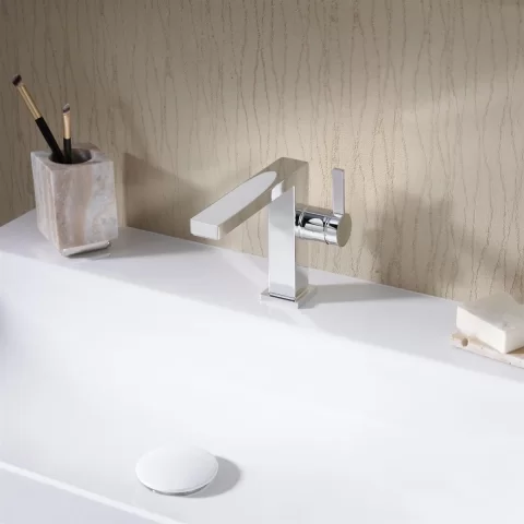 Baterie lavoar pe blat crom Hansgrohe Tecturis E 