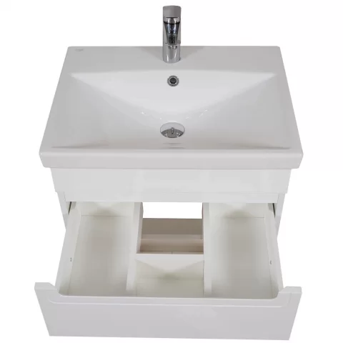 Set mobilier baie pe pardoseala 60 cm, model Omega cu lavoar ceramic