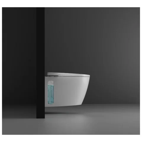 Vas wc cu capac soft-close suspendat rimless Roca Avant cu functie de bideu alb lucios 