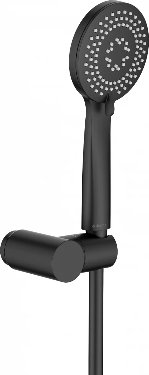 Para de dus Deante Arnika, cu suport si furtun 150 cm, negru