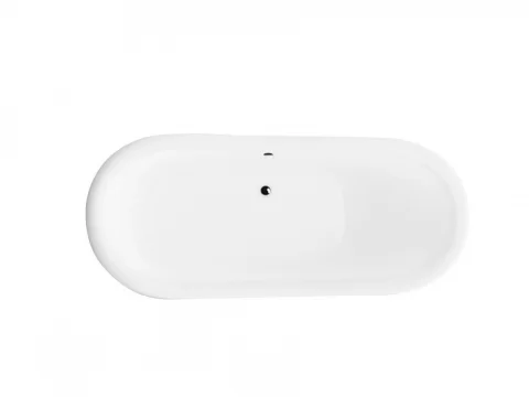Cada freestanding Besco Amelia, 190x77 cm, cu picioare aurii si sifon cu preaplin