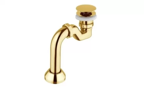 Cada freestanding Besco Amelia, 190x77 cm, cu picioare si sifon click clack auriu