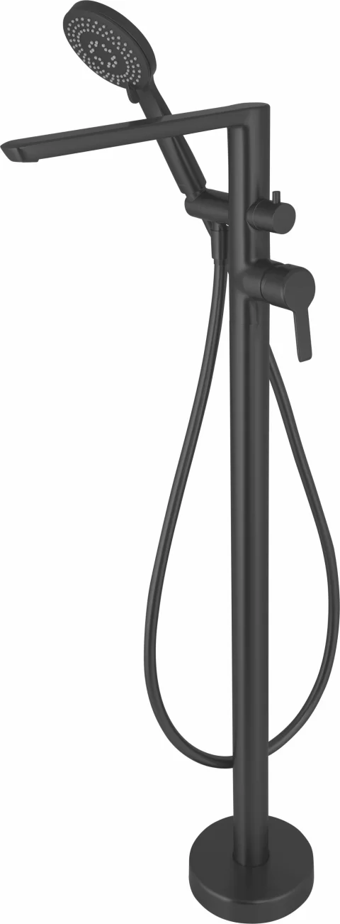 Baterie freestanding cada Deante Arnika, negru mat