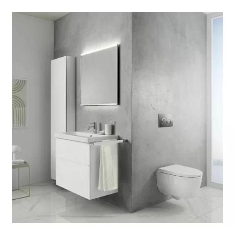 Set rezervor incastrat Geberit Duofix, cu set fixare si clapeta crom lucios Delta 20, pentru vas WC suspendat