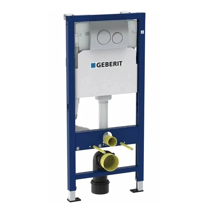Set rezervor incastrat Geberit Duofix, cu set fixare si clapeta crom lucios Delta 20, pentru vas WC suspendat