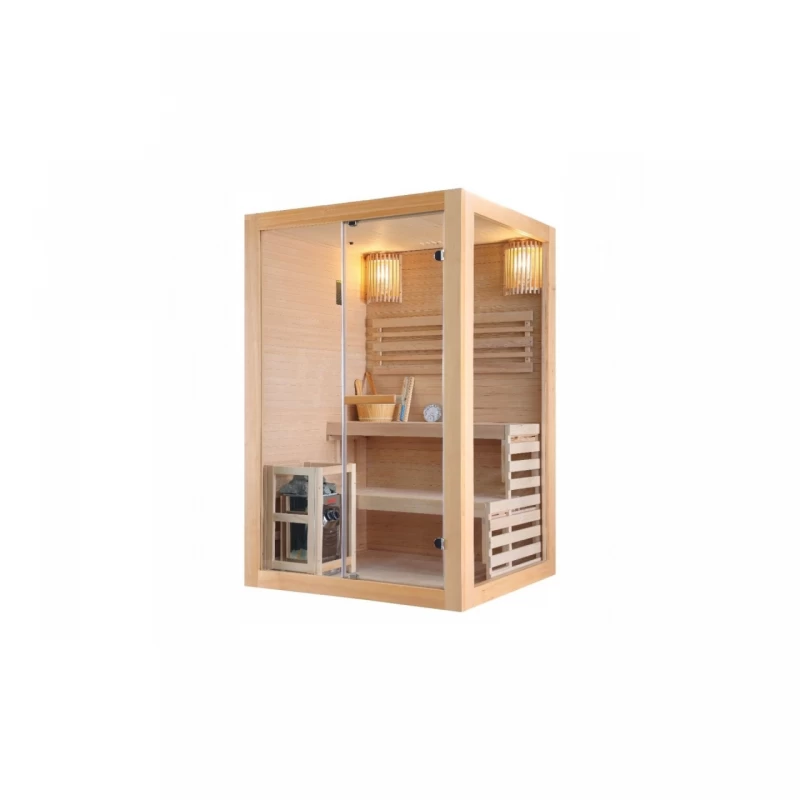 Sauna finlandeza Sanotechnik Panorama natur 2 persoane 130x120x200 cm molid