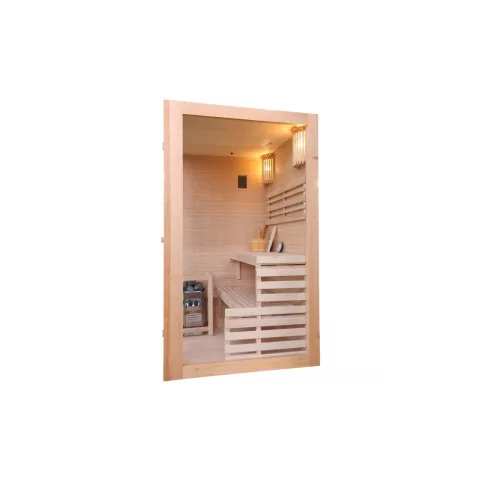 Sauna finlandeza Sanotechnik Panorama natur 2 persoane 130x120x200 cm molid